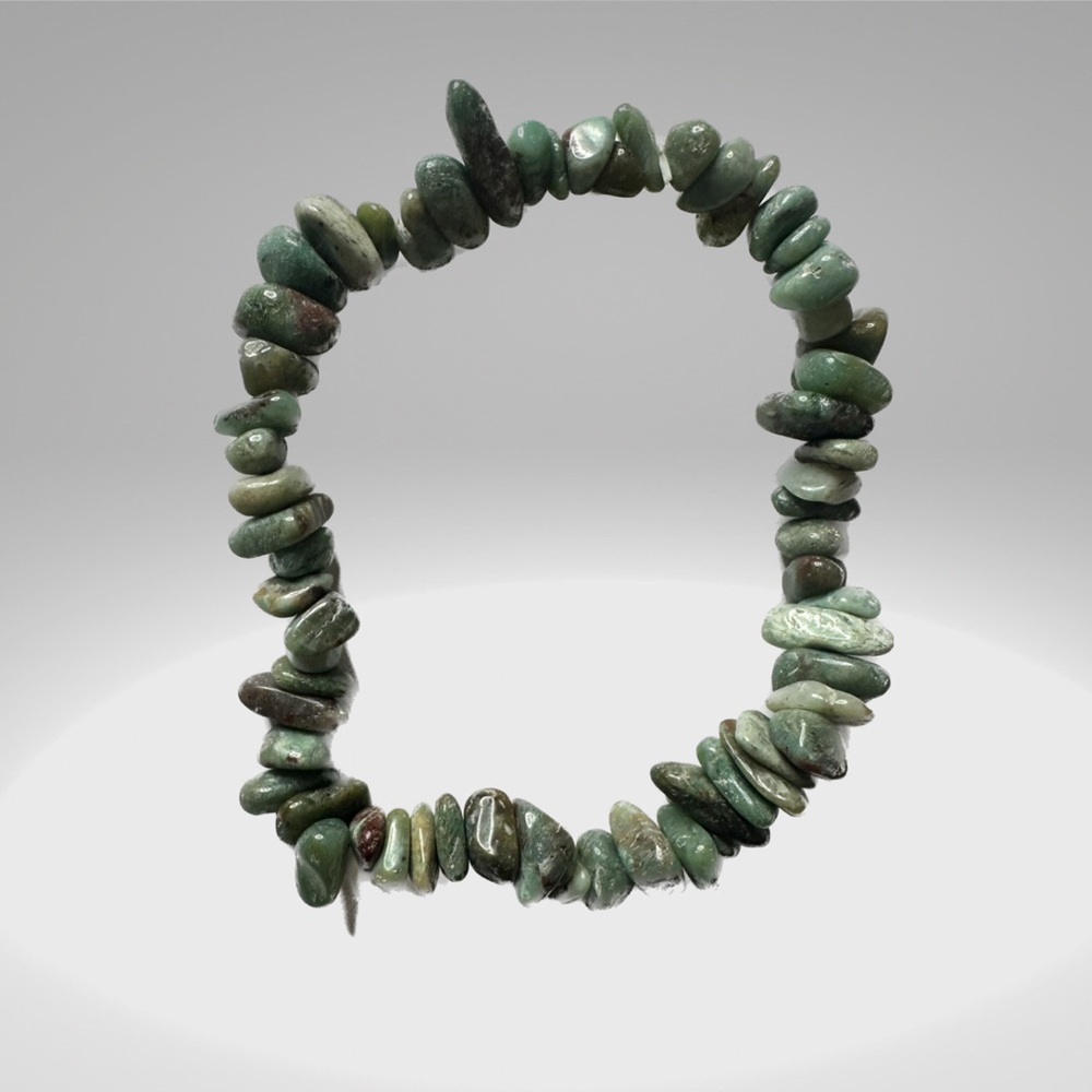 Natural South Africa Jasper Chips Beaded Stretch Bracelet